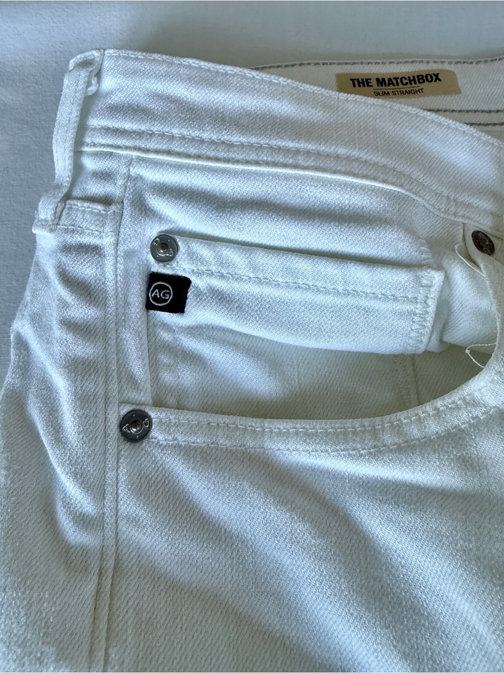 AG Adriano Goldschmied The Matchbox White Slim Straight Jeans 36